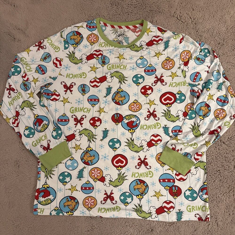Adult Large Christmas The Grinch Pajama Shirt